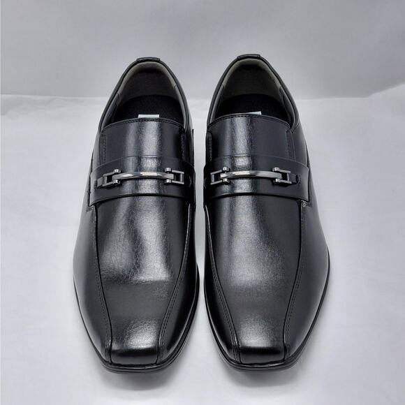 Steve Madden Mens Dress Shoes Size 12 Black Leather Slip On Comfort Loafers - Picture 2 of 12
